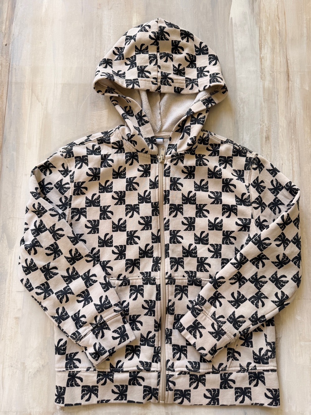 Old Navy Boys Checkered Palm Tree Zip Hoodie Size M (8)